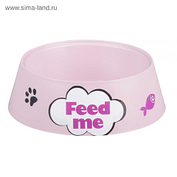Миска "Феликс" для кошек 0,3 л, 14,5*14,5*4 см, розовый 4102950 Sima