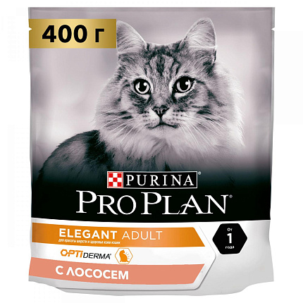 PROPLAN CAT ELEGANT для кошек поддержания красоты шерсти/кожи, лосось, 400 г 