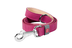 Поводок WAUDOG Classic. кожа, стандартный карабин (ширина 14мм, длина 122см) розовый 08137