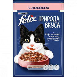 FELIX Природа Вкуса влажный корм для взрослых кошек лосось 85 г 12449984
