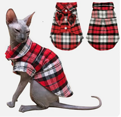 Кофта - рубашка фланелевая для мелких пород собак и кошек "BRO Style", цвет красный, р 2XL