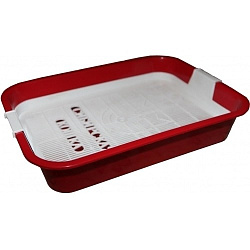 Туалет для кошек "Сибирская кошка" с сеткой высокие ножки 2378