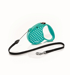 FLEXI Рулетка STANDART DOTS S трос  ремень 5 м до 12 кг мятный зеленый 54152