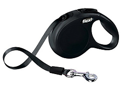 Рулетка Flexi "New Classic" XS трос 3 м 8 кг черный 40001F Trixie