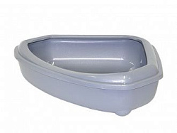Туалет-лоток угловой с рамкой corner+ rim  54*45*13 см теплый серый 24661 сер2 Moderna