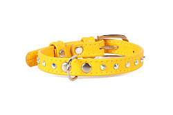 Ошейник "Collar Glamour" с клеевыми стразами желтый (ширина 10 мм длина 18-21 см) 32508