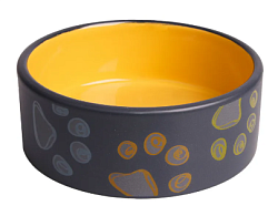 Миска керамическая для собак черная с желтым, 250 мл Mr.Kranch