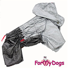 FOR MY DOG Дождевик серебро для мальчиков размер спины 33 см, грудь 44 см