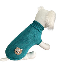 Свитер "Мишутка",бирюза, S / Pet Feshion