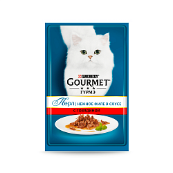 GOURMET PERL Желе де-Люкс влажный корм для взрослых кошек говядина 75 г 12425090