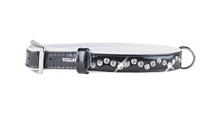 Ошейник "Collar brilliance" со стразами (ширина 25 мм, длина 38-49 см) черно-белый 3100