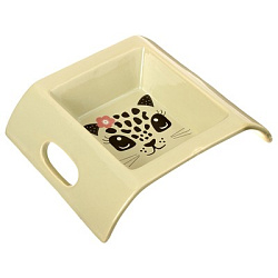 Миска керамическая "Киска" с ручками 18х15х4,5см хаки арт.1992098 Sima