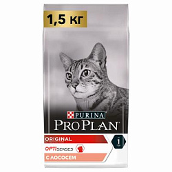 PROPLAN Cat Adult сухой корм для взрослых кошек, лосось/рис, 1,5 кг 