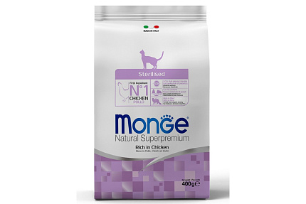 Monge Cat Sterilised сухой корм для стерилизованных кошек 400 г + пауч с курицей в подарок 30683