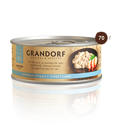 Grandorf Консервы для кошек куриная грудка с креветками 70 г