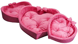 Лежанка в форме сердца имитация замши розовая 40*40*16 см Soft heart DS rose 1 11102061