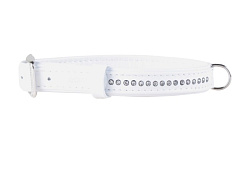 Ошейник "Collar brilliance" с маленькими стразами (ширина 15 мм длина 27-36 см)  белый 3086