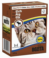 "BOZITA" тетра пак консервы для кошек 370 г(желе с мясом лося) 4918