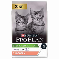 PROPLAN CAT STERILISED сухой корм  для стерилизованных котят, лосось 3 кг 12422148