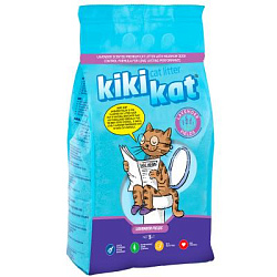 Наполнитель для кошачьего туалета "KikiKat" супер-белый комкующийся с ароматом "Лаванда" 5 л