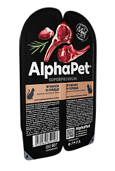 AlphaPet (АльфаПет) влажный корм для стерилизованных кошек ягненок и сердце в желе 80 г