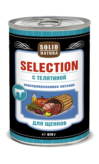 Solid Natura Selection влажный корм для щенков телятина ж/б 0,97 кг ЦБ-00022658/030037