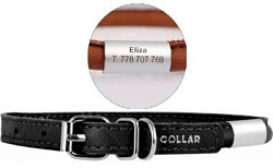 Ошейник "Collar Soft" круглый с адресником 6 мм*17-20 см черный 23111