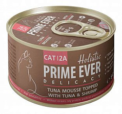 Prime Ever Delicacy 2A Holistic мусс корм для взрослых кошек тунец/креветки 80 г ЦБ-00027508/030107