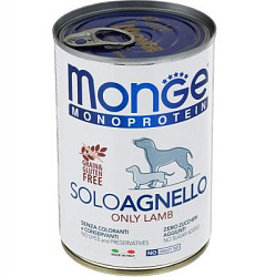 Monge Dog Monoproteico Solo консервы для собак паштет из ягненка 400 г 70014236